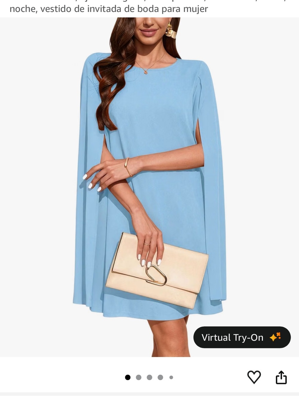 Amazon Light Blue Cape Sleeve Mini Dress